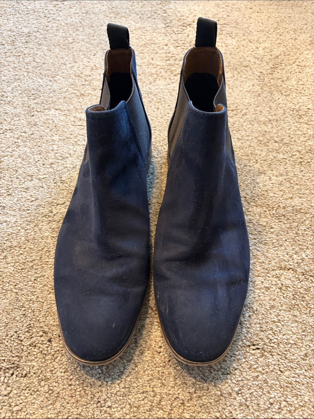 H&M Men's Navy Suede Chelsea Boots